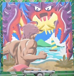 作品ジャンル：スプレーアート／タイトル：『モリトンクエスト4』／作者：レーザーラモンHG