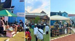 「巨大クジラモニュメントをみんなでペイント　兵庫県姫路市で参加型アートイベント開催」の写真