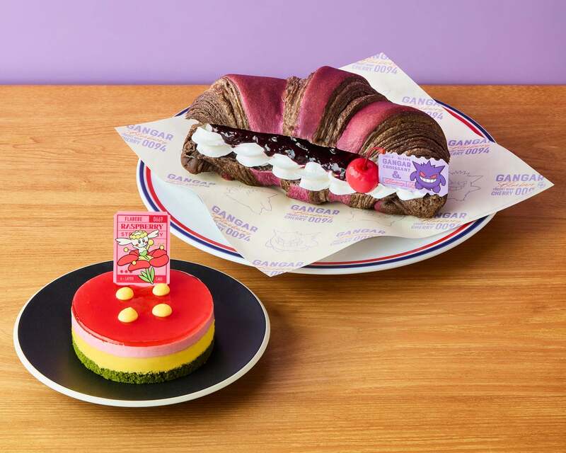 フラベベのフランボワーズと苺のケーキ（左）ゲンガーのクロワッサンサンド〜ブルーベリーヨーグルト〜（右）