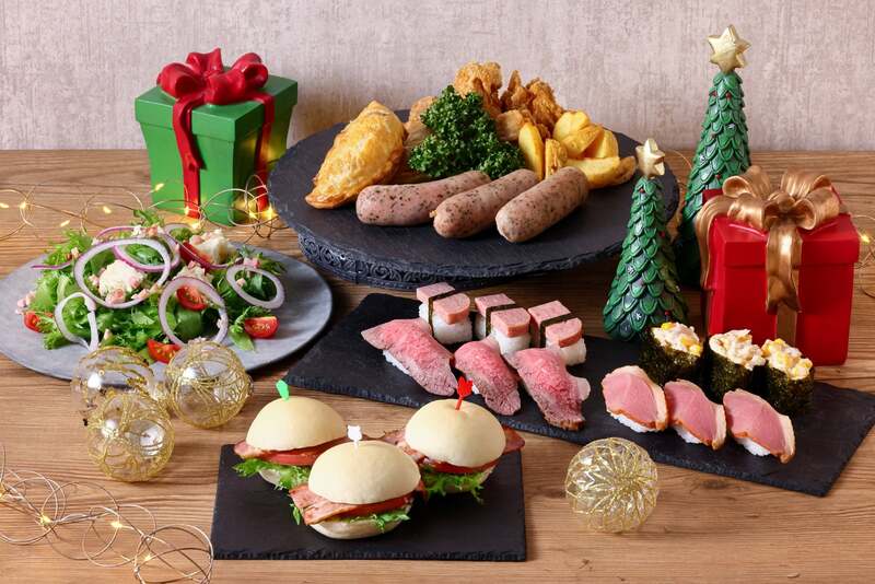 クリスマスパーティーセット（イメージ。料理は3名分。）