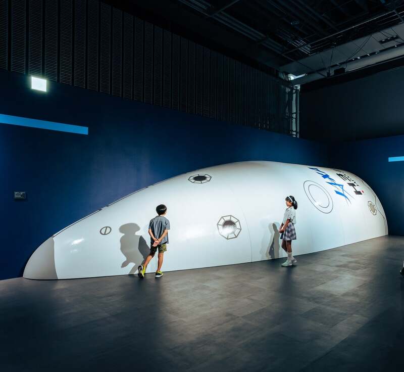 「H3ロケットフェアリング」実物大模型　※東京会場の様子