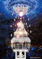 「大阪の阪急うめだ本店で白いクリスマスマーケット開催　メリーゴーランドも登場」の写真