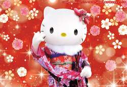 「大分の温泉リゾートでハローキティと新春イベント！餅つきや和太鼓、カニ食べ放題も」の写真