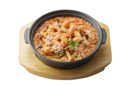 「"鉄板パスタ" ずわい蟹と赤エビのトマトクリームソース」1,529円
