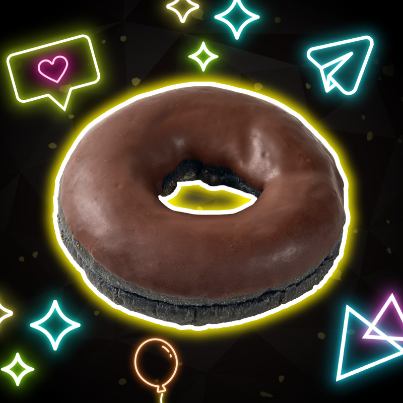 「ほおばりんぐドーナツ　ブラック」168円（税別）※11月25日（火）〜順次発売