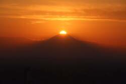 てんぼうパークから撮影したダイヤモンド富士