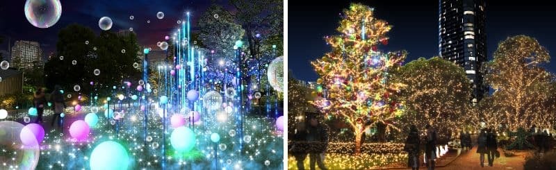 （左）CHRISTMAS GARDEN LIGHTS （イメージ）、（右）EMOTION PALETTE TREE（イメージ）