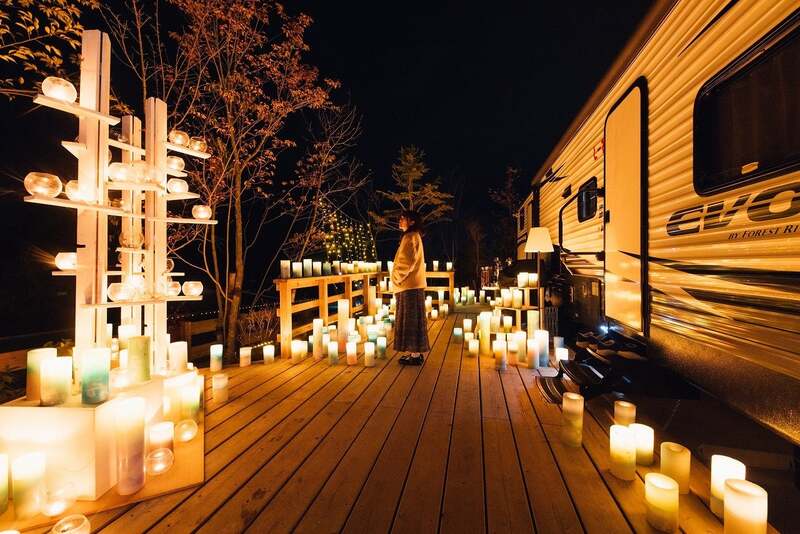 トレーラーハウスを始め５つの宿泊施設から選択可能