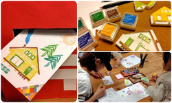 消しゴムはんこでオリジナルハガキを作って送ろう