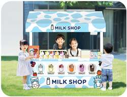 「幕張新都心で親子で楽しむ食育体験イベント「MILK PARK」開催　牛乳屋さんごっこなど」の写真