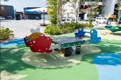 お庭のシーソー