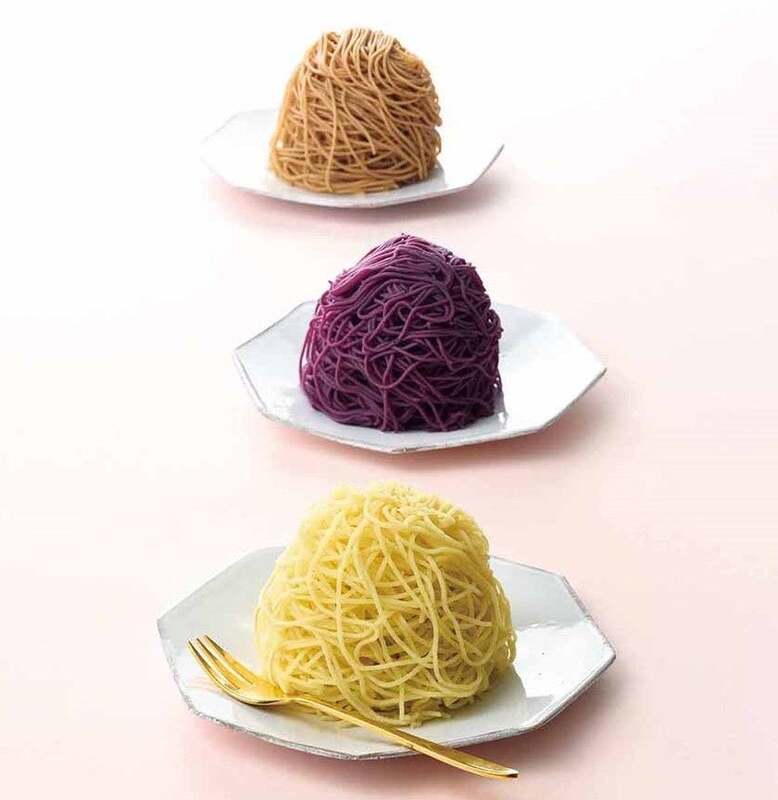 ［岡山］芋こ／生絞りモンブラン（紅あずま、絞紫、１個）各６８０円（栗、１個）９００円