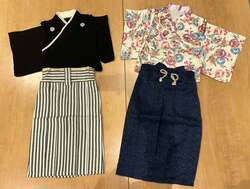 【ポニーに乗って年賀状写真を撮ろう】貸出用袴デザイン。サイズは100/110/120のみです。