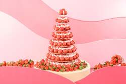 「神戸で親子で楽しめるいちごスイーツビュッフェ開催　 大人気「こぼれいちご」登場」の写真