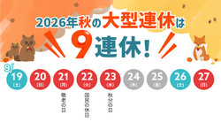 「2026年/令和8年の秋の大型連休はいつから？　11年ぶりに「シルバーウィーク」が成立」の写真