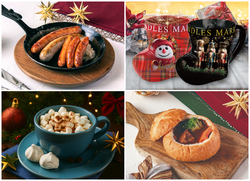 ホリデーシーズンらしいメニューや、それぞれの会場限定カラーのマグカップにも注目