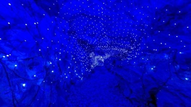 竜ヶ岩洞イルミネーション「電飾土蛍」