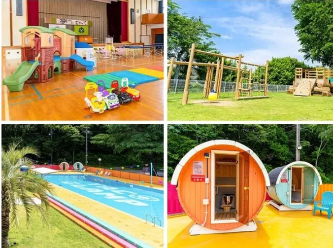 子どもは広々とした体育館で思いっきり遊んで、大人はサウナ（無料）で癒しの時間も！