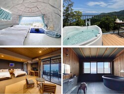ドームテントにも屋外のお風呂付き！半露天風呂付き客室にも絶景風呂が！