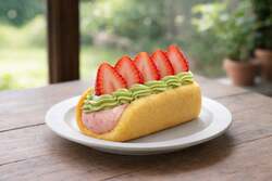 Kitchen macaroni  「とちおとめ」とピスタチオクリームの  　オムレット［200食/日限定］