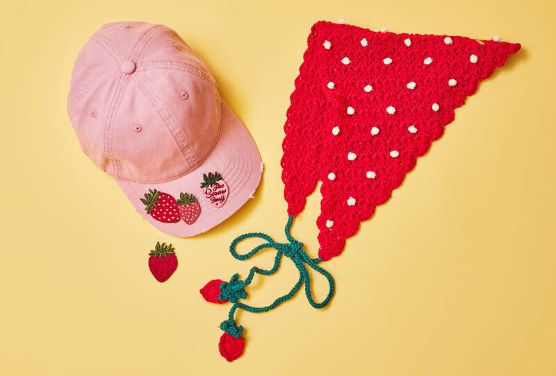 OVERRIDE（2号館1F）  　いちごモチーフのワッペン各種/いちごちゃんバブーシュカ