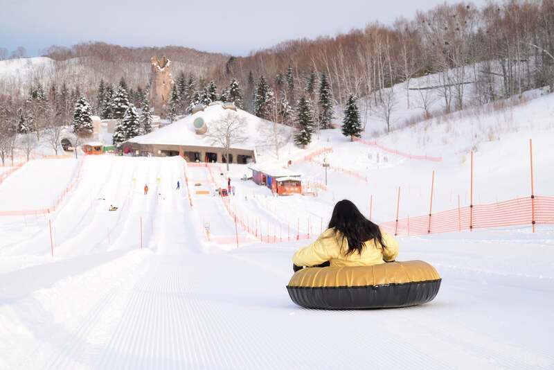 「チューブそり200ｍコース」スタート地点からの眺め：2026年1月19日（月）撮影