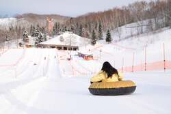 「チューブそり200ｍコース」スタート地点からの眺め：2026年1月19日（月）撮影