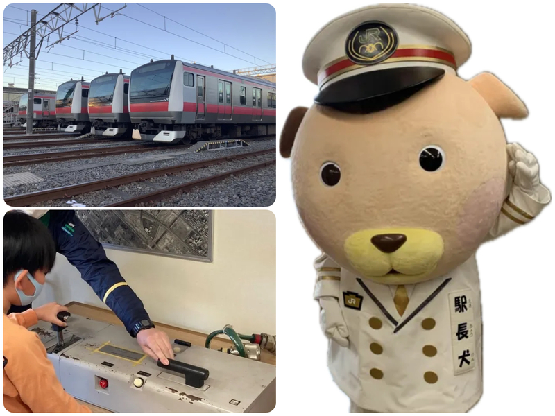 京葉線の車両部品展示コーナー