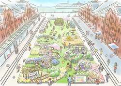 「2万株の花畑で遊ぼう♪横浜赤レンガ倉庫で春の祭典　遊具エリア＆花の無料配布も！」の写真