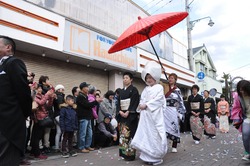 昔ながらの伝統的な花嫁行列を大子町流に再現した「大子花嫁行列」