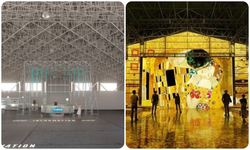 大人から子供まで楽しめるかつ、海外の文化や歴史を体験しながら学べる場「THE MOVEUM YOKOHAMA by TOYOTA GROUP」が横浜で開催！／世紀末ウィーンの前衛芸術を探る没入型デジタル展示。大がかりなプロジェクションやサウンドで、引き込まれるような感覚的体験を提供する。