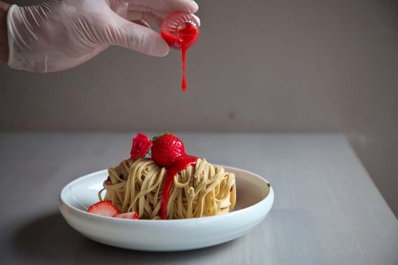 和栗と苺のモンブランプレート