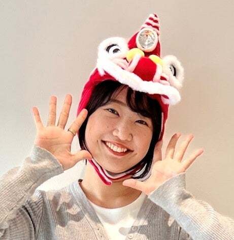 ピンクライオン（桃色獅子）耳あて付きキャップ