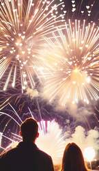 「すべてハート形！プリンセステーマの花火大会が千葉で開催！　幻想的なオーロラ演出も」の写真