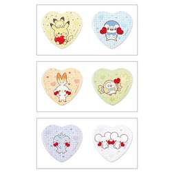 ハート缶バッジ2個セット　ピカチュウ・ピチュー＆ポッチャマ／ヒバニー＆モクロー・マホミル／ニャスパー＆ワッカネズミ　各種935円(税込)