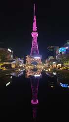 「光の桜が舞い落ちる！名古屋テレビ塔で「NAKED」の最新プロジェクションマッピング」の写真