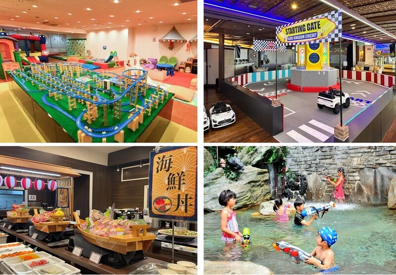 地域最大級キッズパーク＆水着で楽しむジャングルスパなど、館内でだけ1日中遊び尽くせるほど充実！