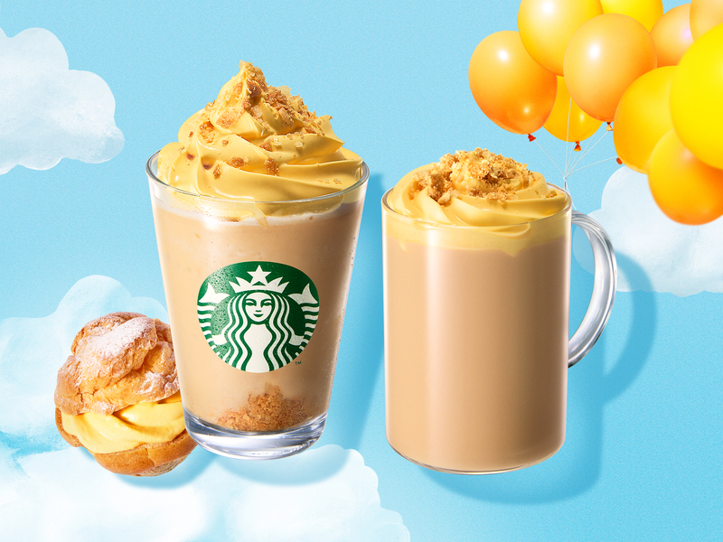 スターバックス「シュークリーム フラペチーノ」「シュークリーム ラテ」　