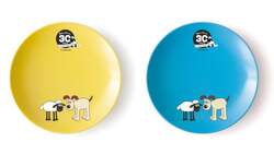 展覧会オリジナル　プレート　ショーンとグルミット(イエロー/ブルー)　各1,980円