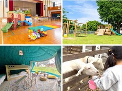 子どもは広々とした体育館で思いっきり遊んで、動物たちとのふれあいも！大人はサウナ（無料）で癒しの時間も！