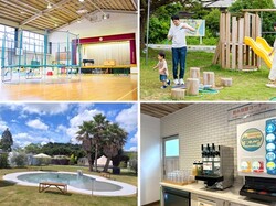 雨の日でも思いっきり遊べる体育館や水遊びエリアなど遊び場が充実！