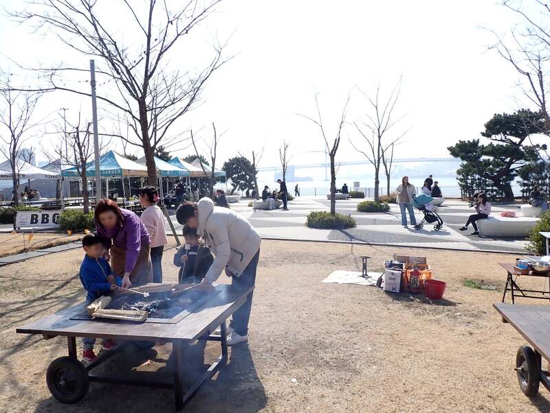 レインボーブリッジと東京湾を望むロケーション