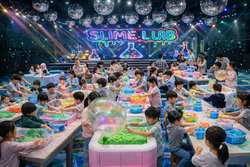 「11日間限定「スライムワンダーランド」OPEN！触って混ぜて写真もOK！大阪・岸和田で」の写真