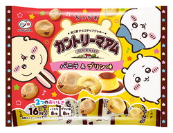 「アニメちいかわカントリーマアム（バニラ＆プリン味）」パッケージ