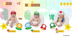 「ベビィマリオ」「ベビィルイージ」「キノピオ」の赤ちゃん衣装＆専用背景