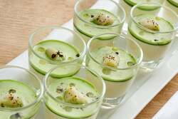 新ジャガイモのブランマンジェ クレソンのクレメ