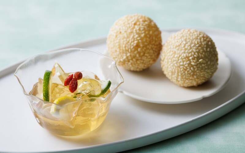 愛玉ゼリー、胡麻団子