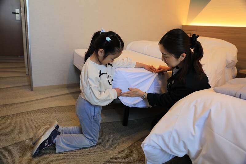 ベッドメイキング体験