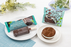 「セブンプレミアム 生チョコミントバー」「チョコミントクッキーサンド」