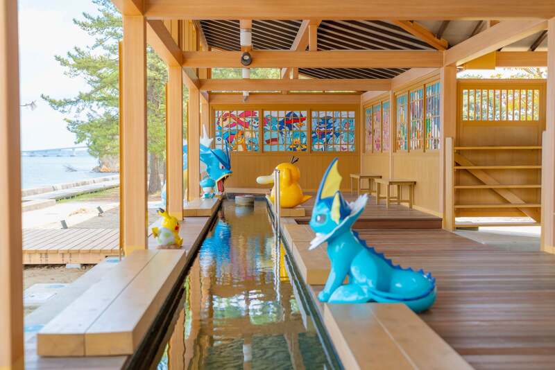 七尾市和倉温泉にオープンした「わくらポケモン足湯」